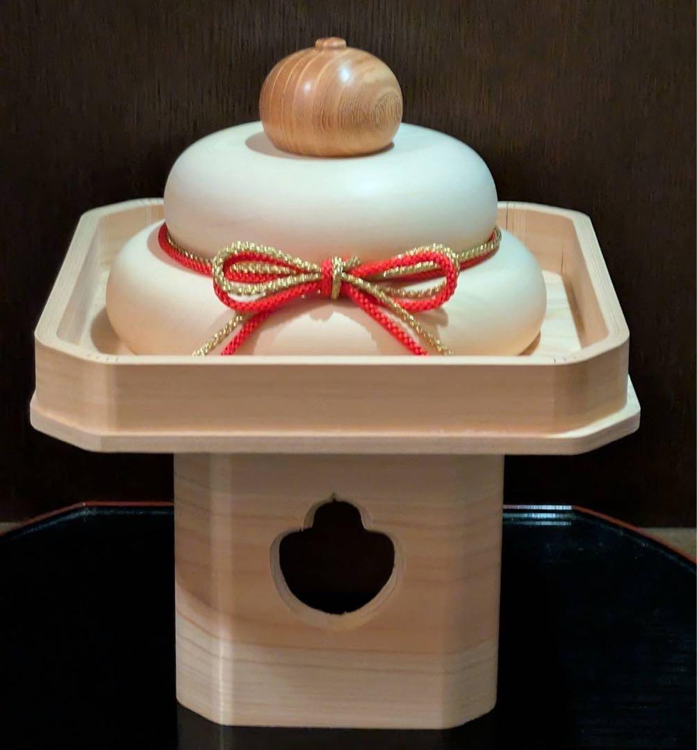 木製鏡餅　三宝付き　170