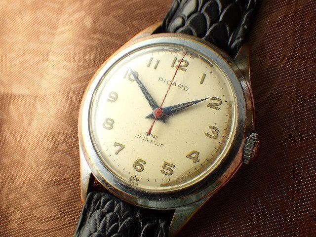 【限定値下】貴重【1950年代】PICARD スイス製 手巻き腕時計 ミリタリー