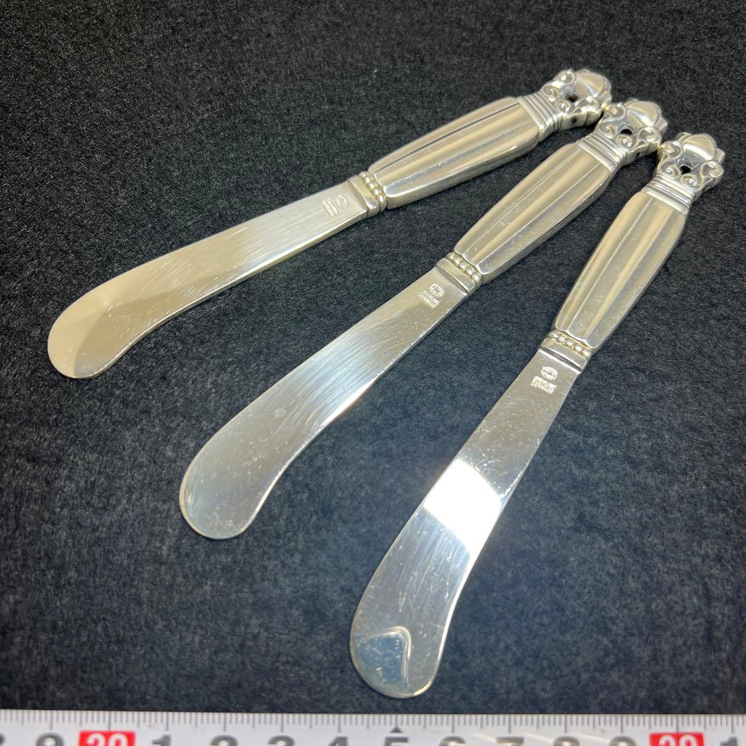 ジョージジェンセン　エコーンsterling925 バターナイフ3本　104g