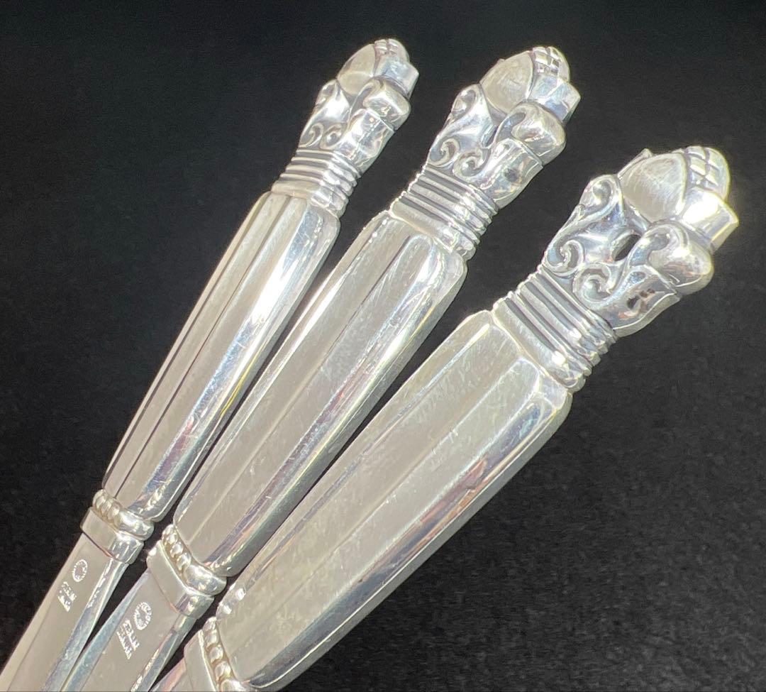 ジョージジェンセン　エコーンsterling925 バターナイフ3本　104g