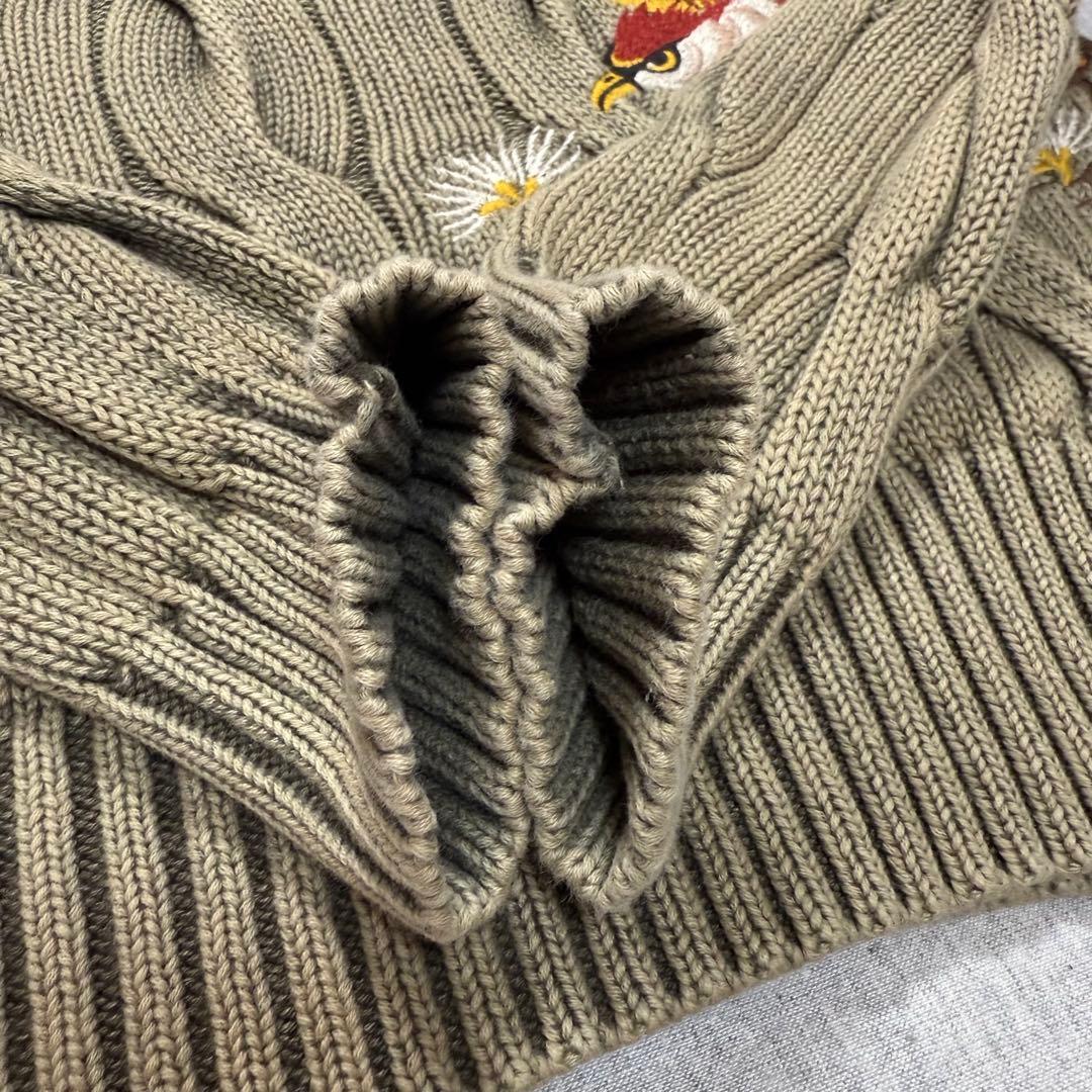 【人気モデル】美品 ラルフローレン コットン ケーブルニット 星条旗 イーグル