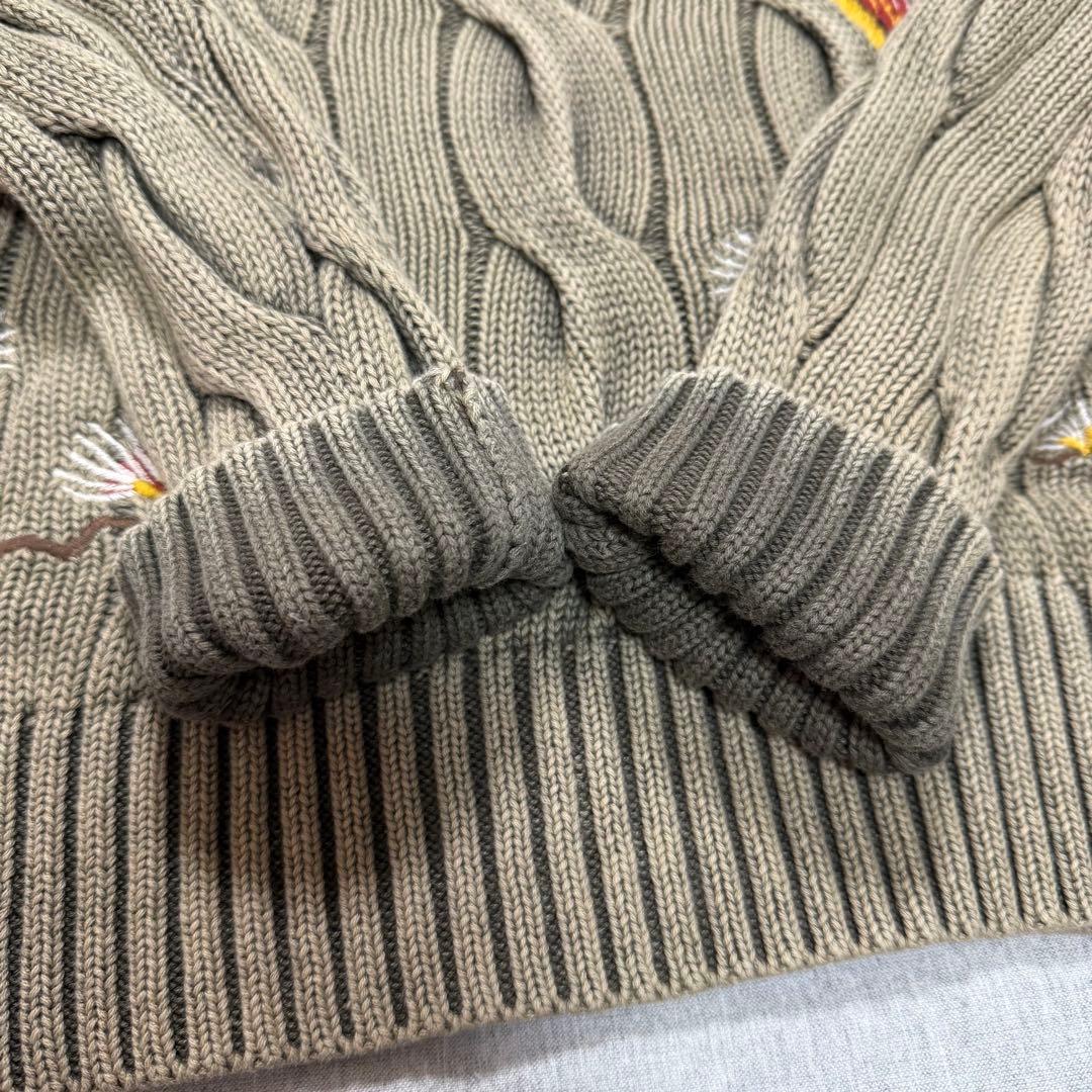 【人気モデル】美品 ラルフローレン コットン ケーブルニット 星条旗 イーグル