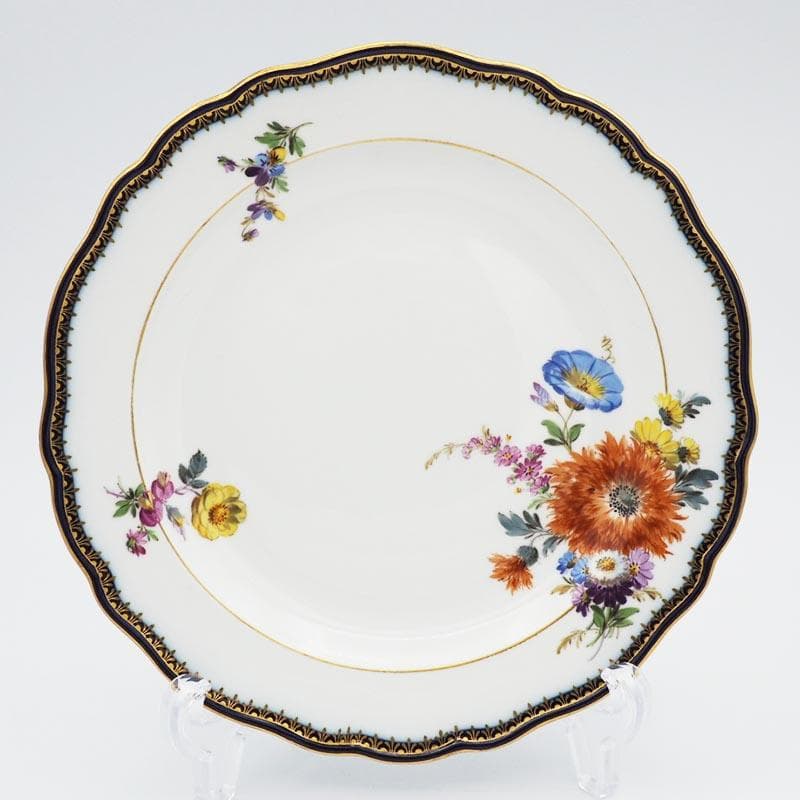 マイセン Aカンテ 金彩 コバルト プレート 20.5cm #1#2#3　3枚