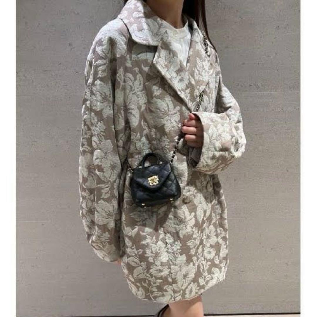 美品 snidelスナイデル ジャガード ミドルコート チェスターコート