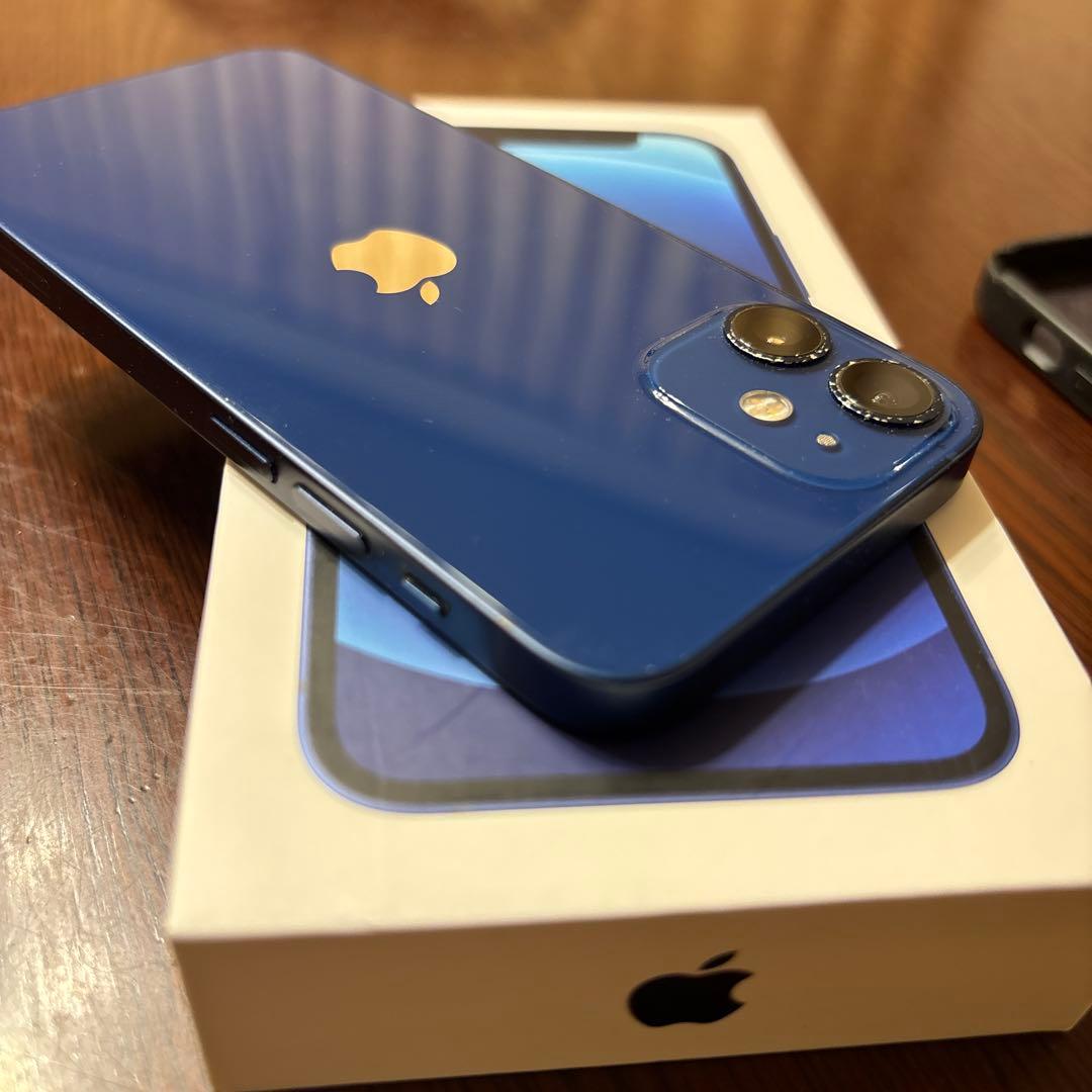iPhone12mini 本体 128GBブルー カバー箱付き バッテリー76%
