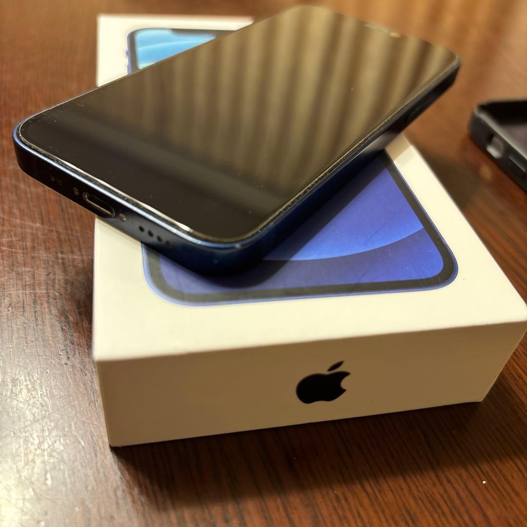 iPhone12mini 本体 128GBブルー カバー箱付き バッテリー76%