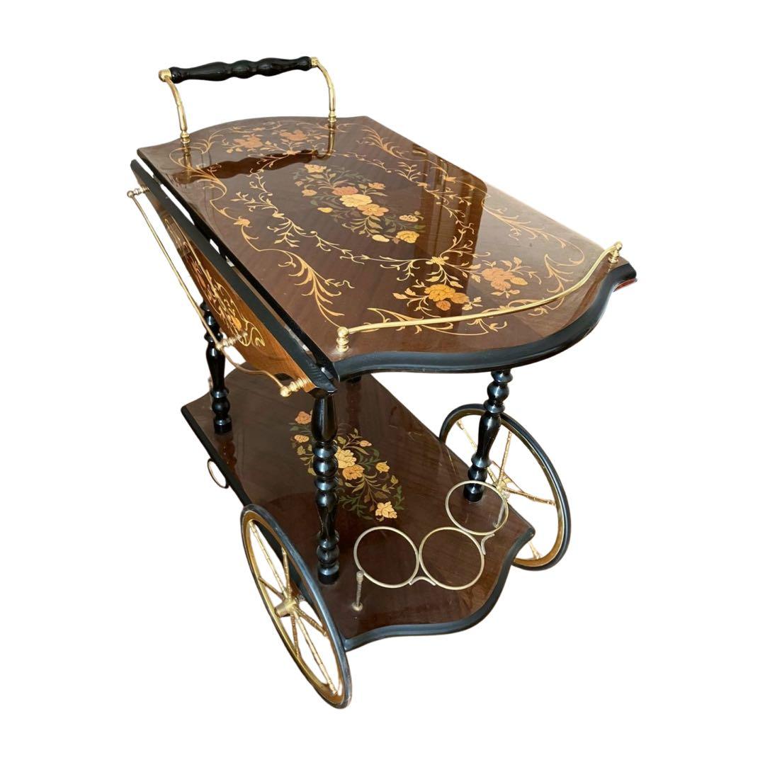 イタリア製 　キッチンワゴン　ワゴンテーブル　ワインラック3本可能