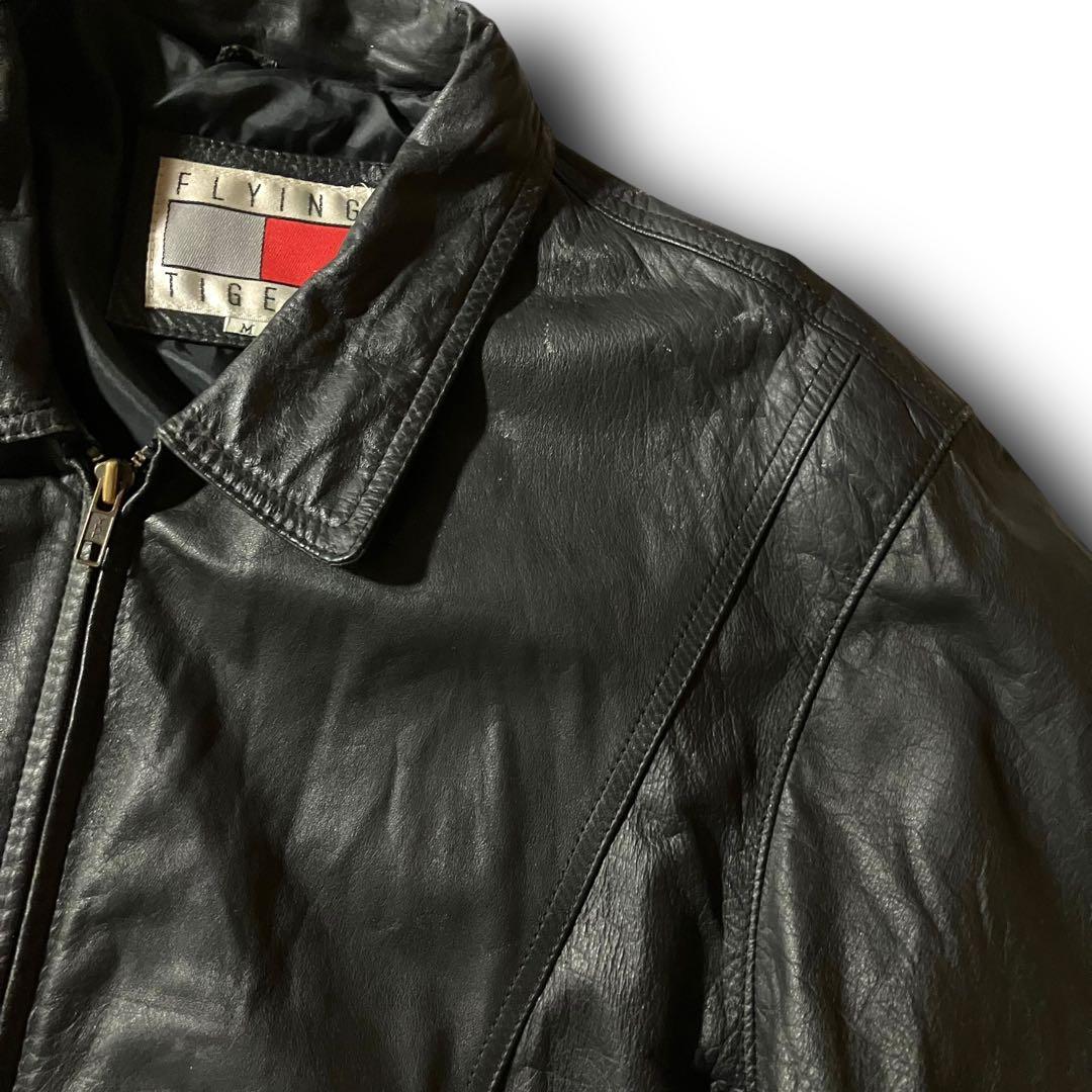 ばなな√ 様☆vintageレザージャケット本革リアルカウレザーシングル短丈ブル