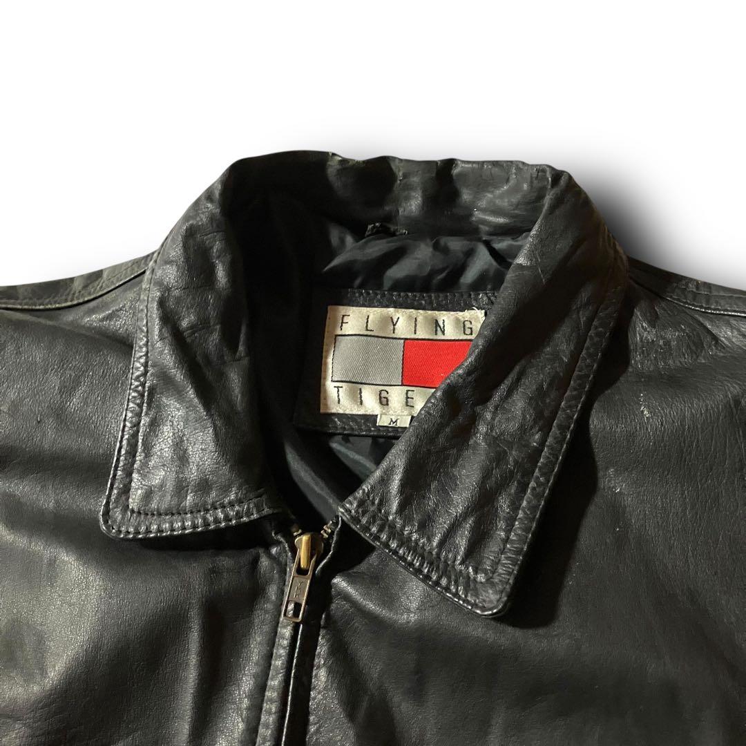 ばなな√ 様☆vintageレザージャケット本革リアルカウレザーシングル短丈ブル