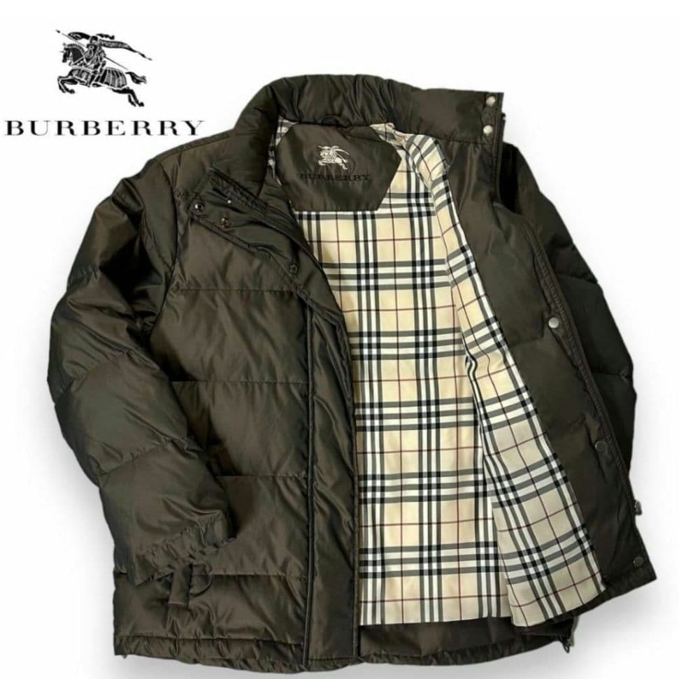 BURBERRY London ダウンジャケット ノバチェック ブラウン 9号