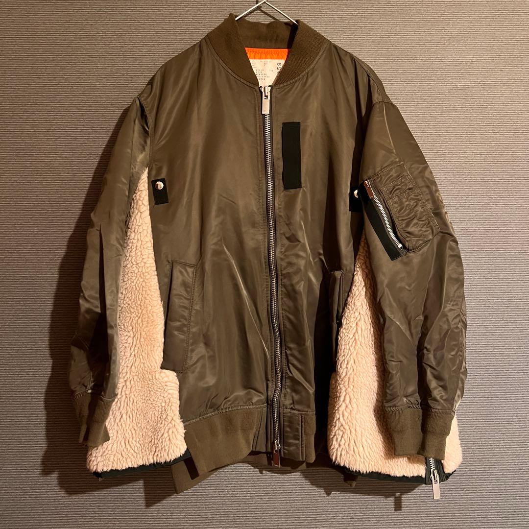sacai ナイロン ブルゾン カーキ サイズ4 ボア MA-1