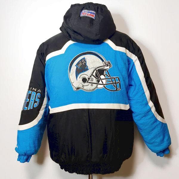 パンサーズ 中綿ジャケット ボーイズL ヴィンテージ スタジャン 刺繍 ワッペン