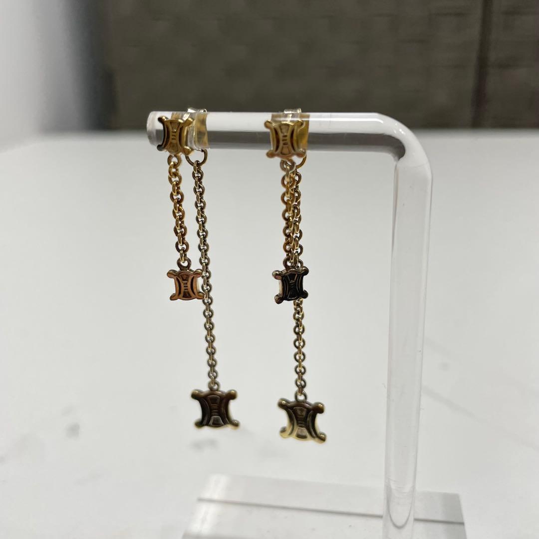 J*1様 CELINE ゴールド チェーン付き トリオンフ　ピアス