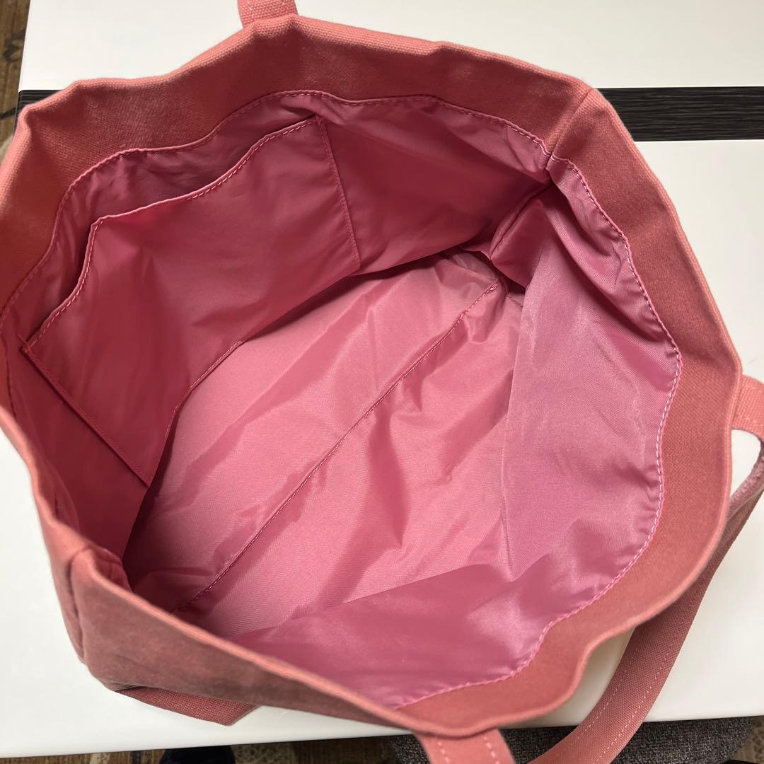 ラブラリーバイフェイラー　オールドテディガール　ワッペントートバッグ　ピンク