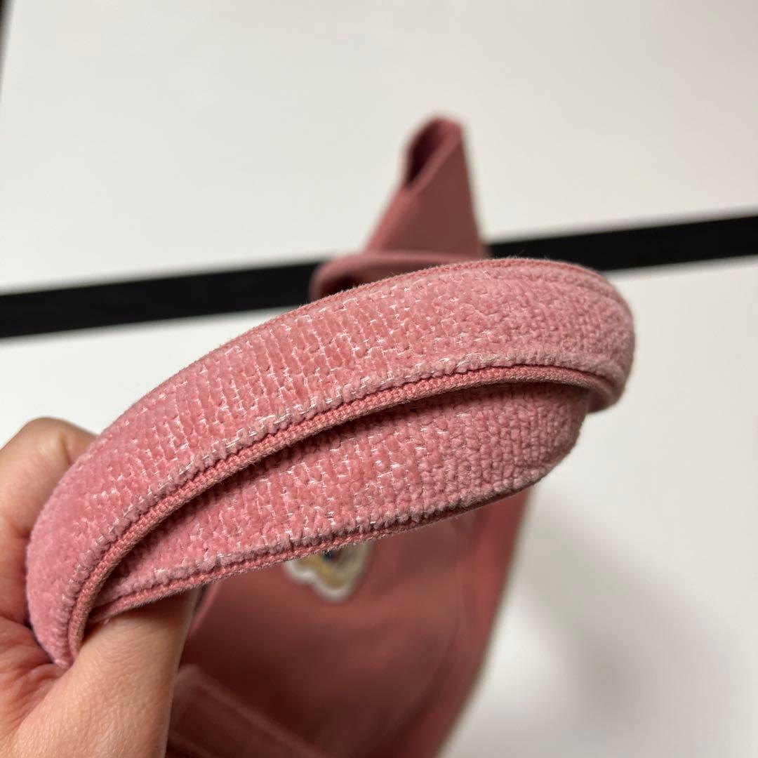 ラブラリーバイフェイラー　オールドテディガール　ワッペントートバッグ　ピンク