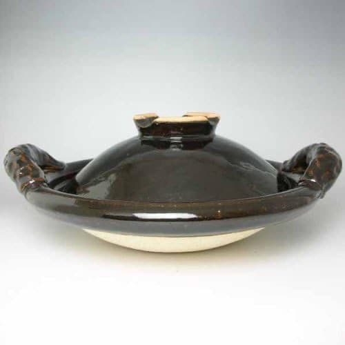 【再値下げ】新品　土鍋　圡楽窯　黒　尺３　５人〜６人　直径41cm　伊賀焼　土楽