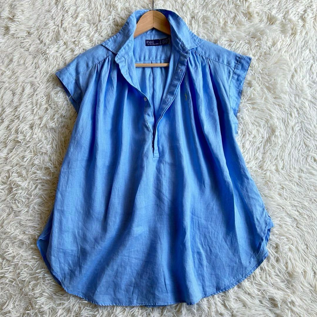 美品✨24SS ポロラルフローレン　リネンポップオーバーシャツ