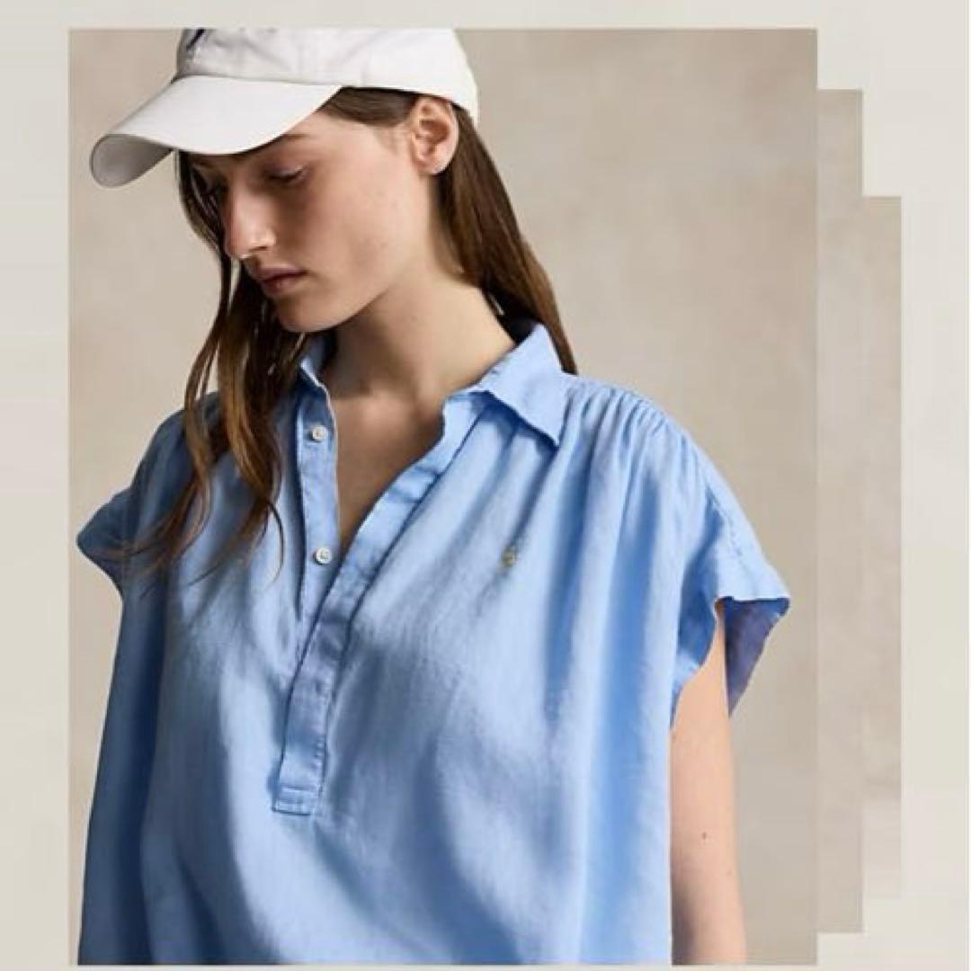 美品✨24SS ポロラルフローレン　リネンポップオーバーシャツ