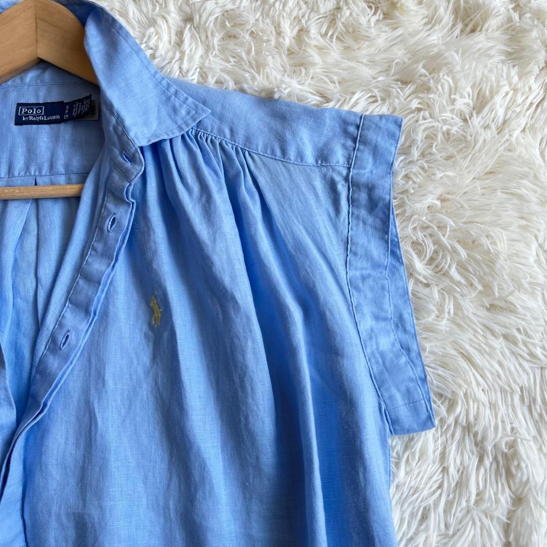 美品✨24SS ポロラルフローレン　リネンポップオーバーシャツ