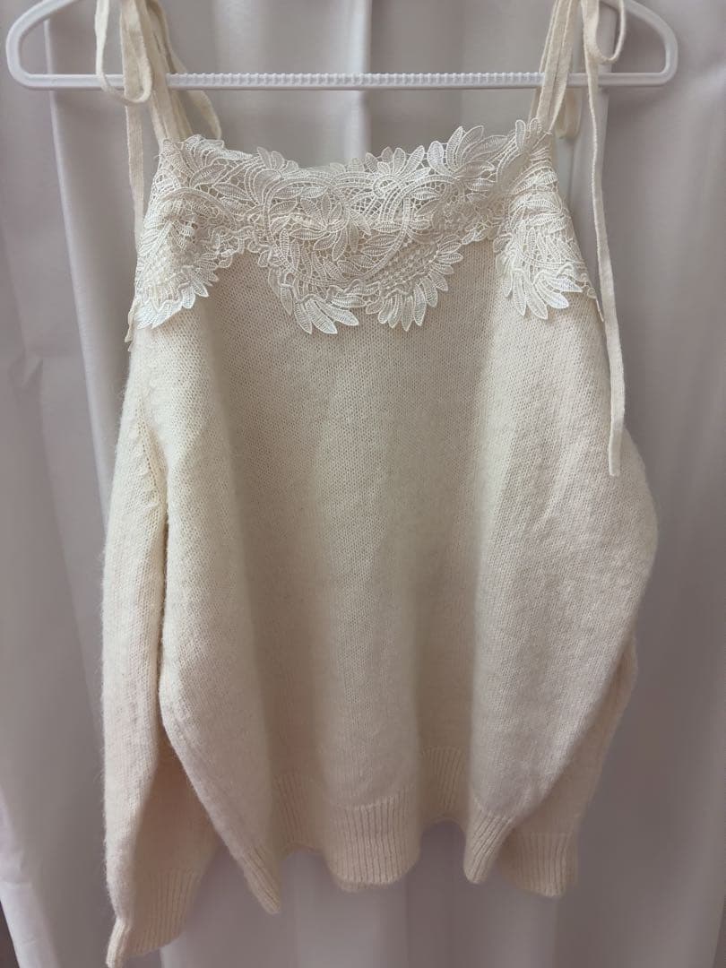 SNIDEL レーストリミングオフショルプルオーバー スナイデル ニット