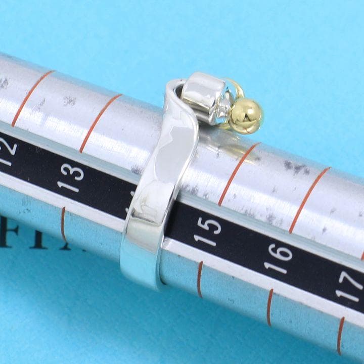 ティファニー　TIFFANY　14号　フック＆アイ リング　良品　128　縦