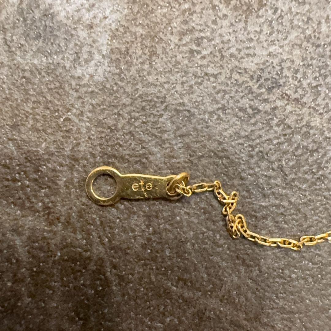 ete ゴールドチェーンブレスレット 18k 一粒ダイヤ
