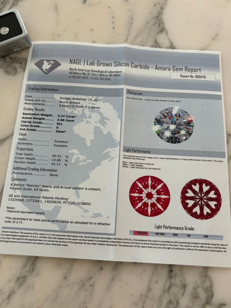 ラボグロウン ダイヤモンド　Amora gem 3.00カラット