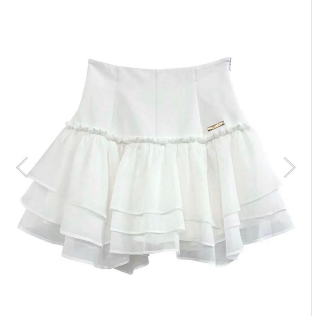 Rosé Muse organdy frills skirt pants M