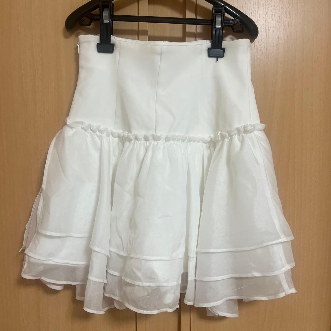 Rosé Muse organdy frills skirt pants M