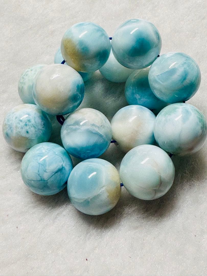 天然未処理大粒アイスラリマーブレスレット