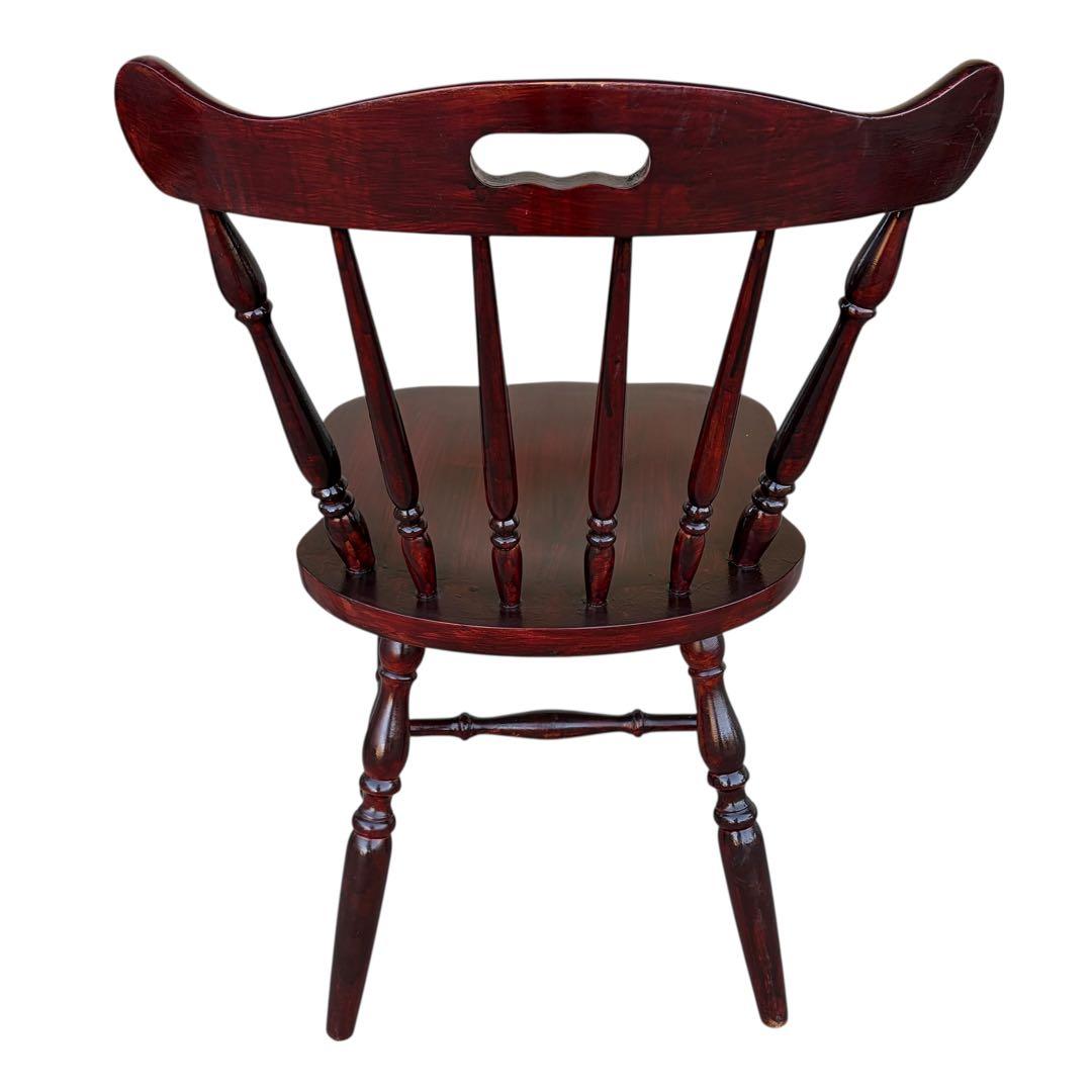 飛騨高山 柏木工 ウィンザーチェア 2脚セット ダイニングチェア ワインレッド②