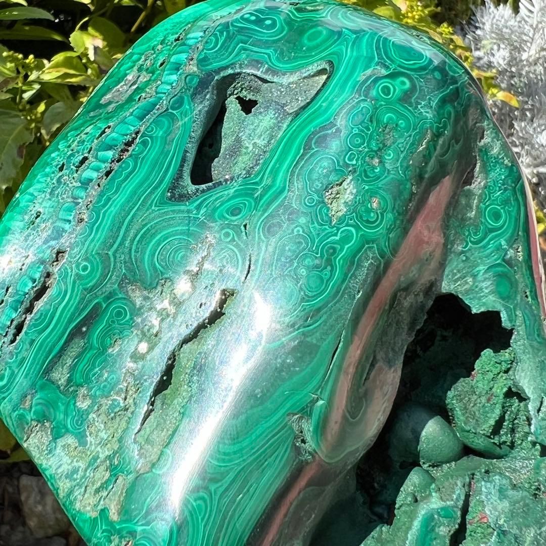✨癒される発色と模様✨高いヒーリングパワー✨天眼 マラカイト 原石 天然石