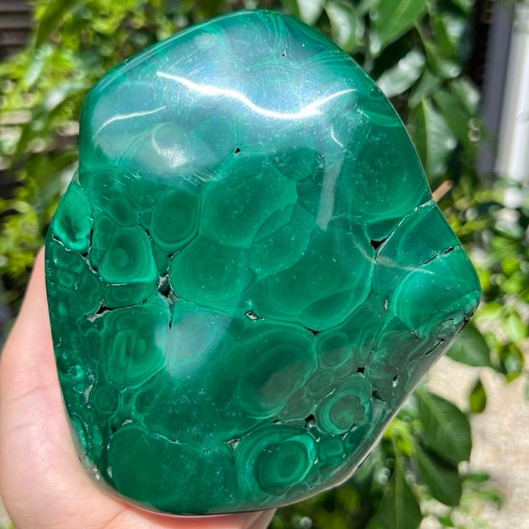 ✨癒される発色と模様✨高いヒーリングパワー✨天眼 マラカイト 原石 天然石