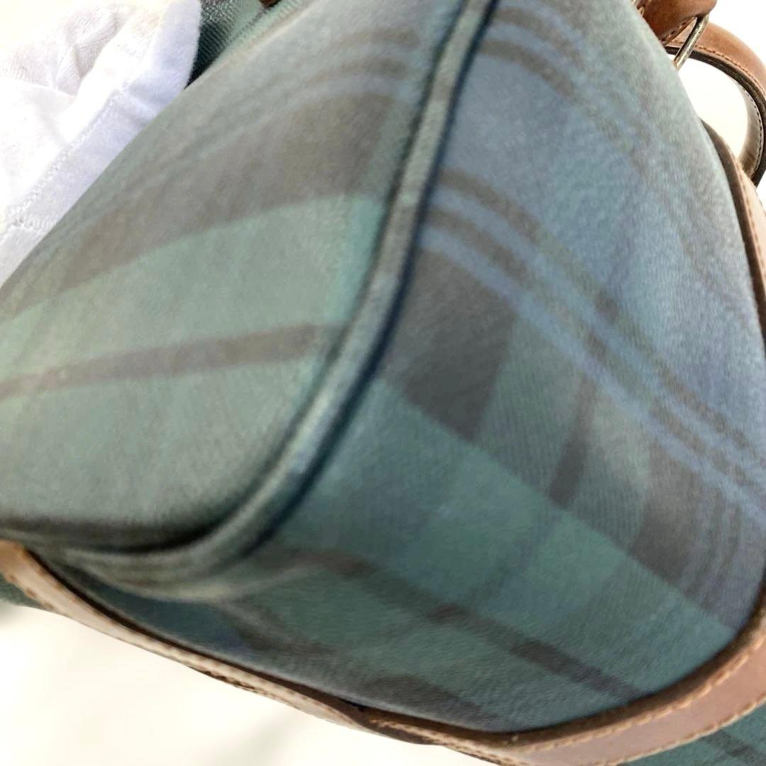 + POLO RALPH LAUREN ミニボストンバッグ チェック 緑 PVC