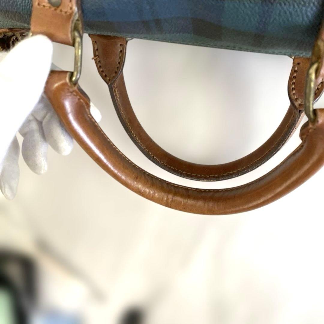 + POLO RALPH LAUREN ミニボストンバッグ チェック 緑 PVC