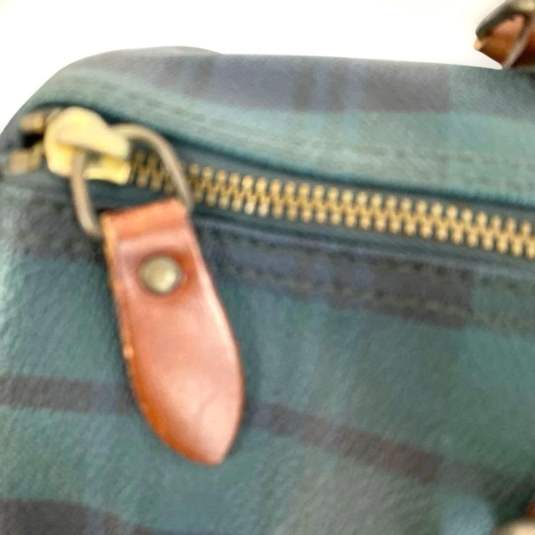 + POLO RALPH LAUREN ミニボストンバッグ チェック 緑 PVC