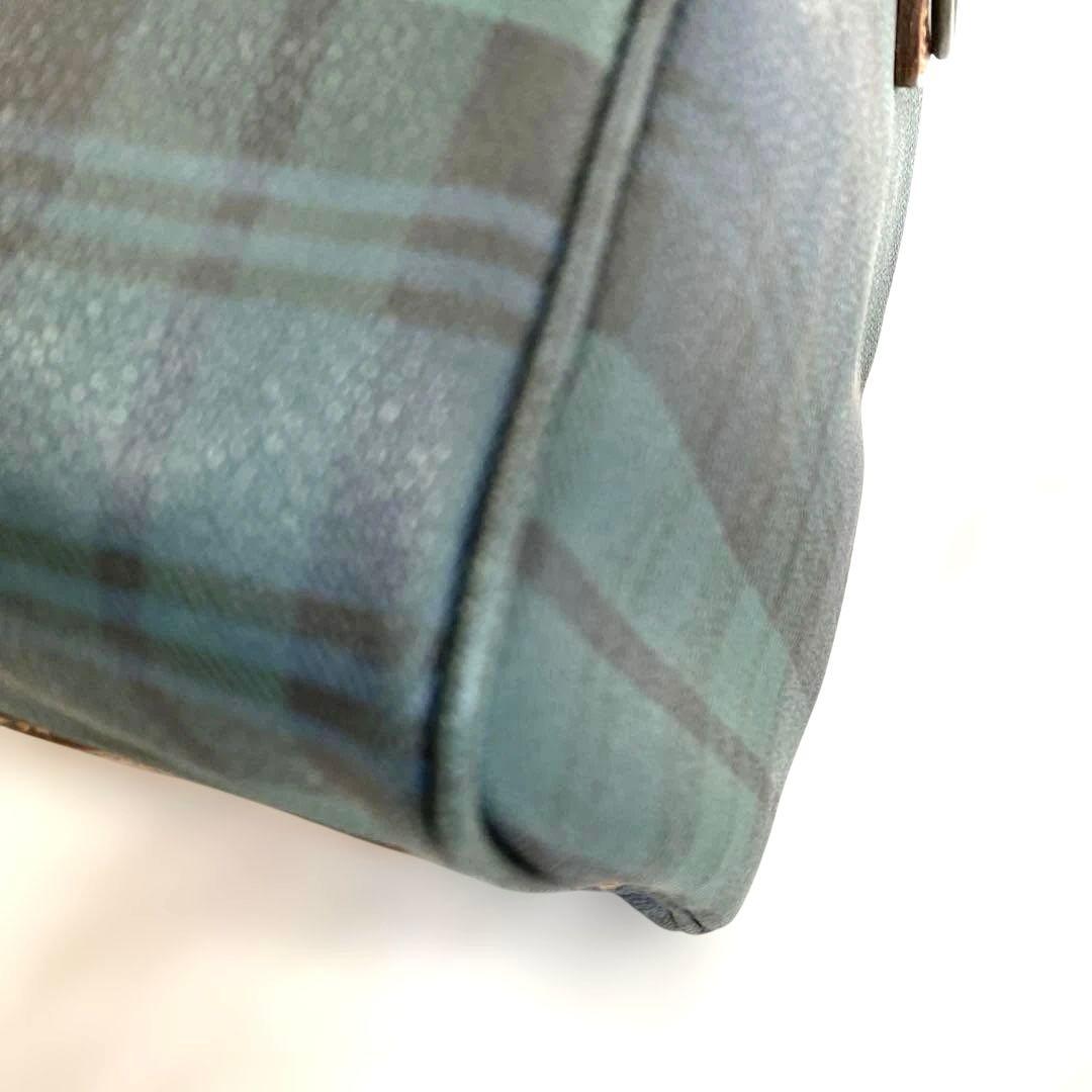 + POLO RALPH LAUREN ミニボストンバッグ チェック 緑 PVC