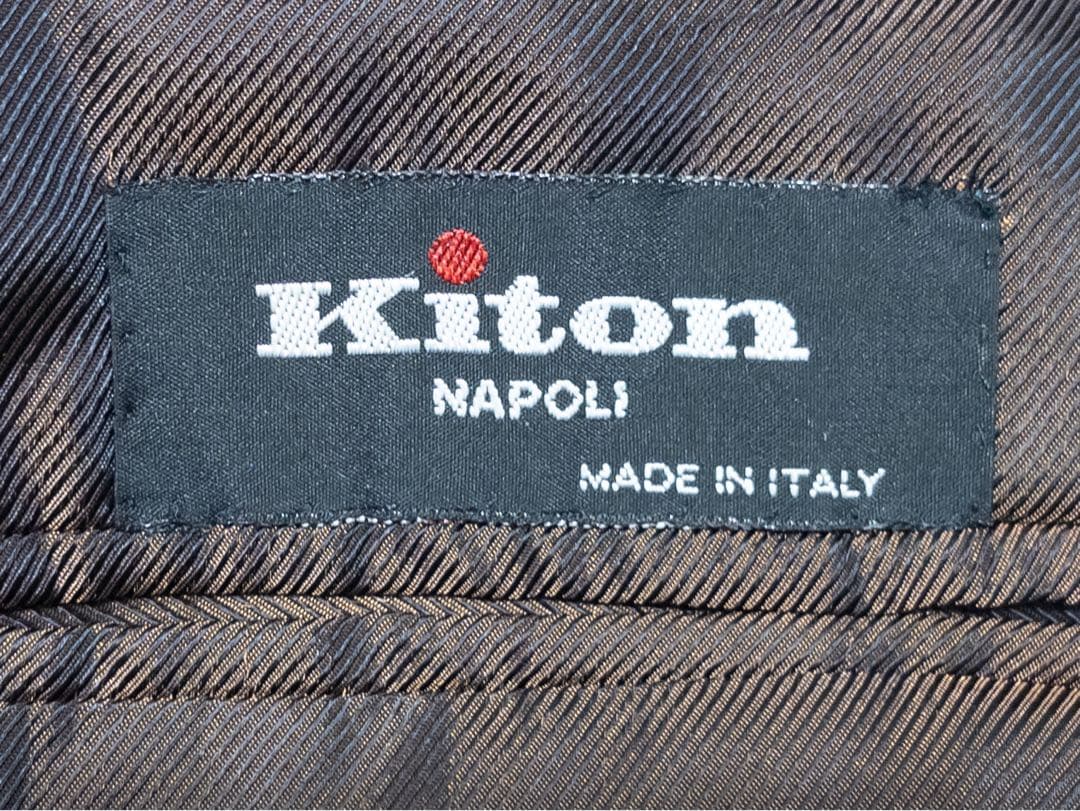 KITON キートン カシミヤ100% ハウンドトゥース コート 48 ブラウン