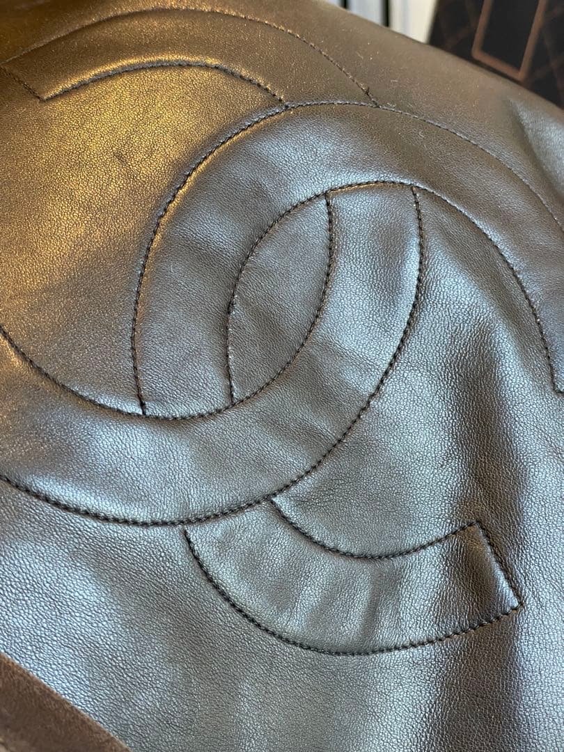 【極美品】CHANEL トートバッグ　チェーン　ラムスキン　ブラック　シール付き