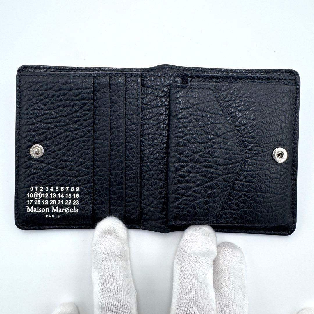 超美品☆マルジェラ 4ステッチ 二つ折り財布 バイフォールド ポッパーウォレット