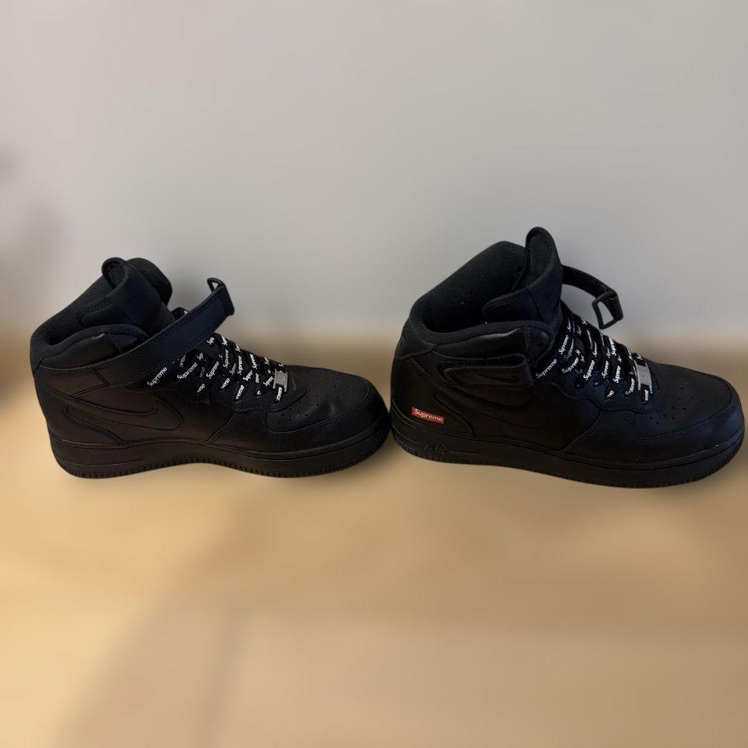 Nike Air Force 1 Mid Supreme ブラック 25cm