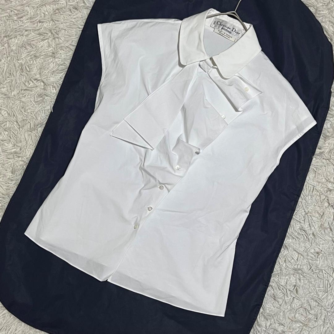 クリスチャンディオール ボウタイ アシンメトリー 変形 シャツ フレンチスリーブ