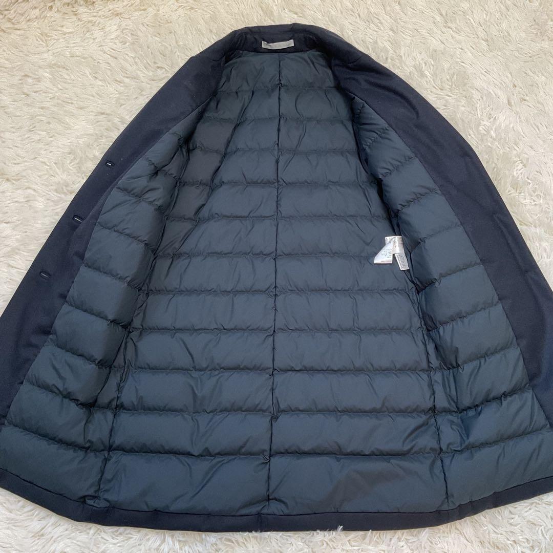 美品♪セオリーリュクス ダウン チェスターコート ロング 40 ネイビー