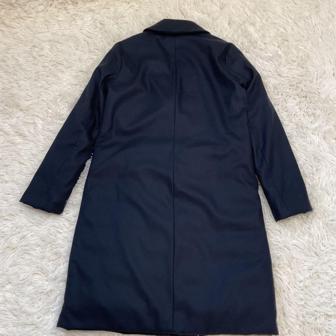美品♪セオリーリュクス ダウン チェスターコート ロング 40 ネイビー
