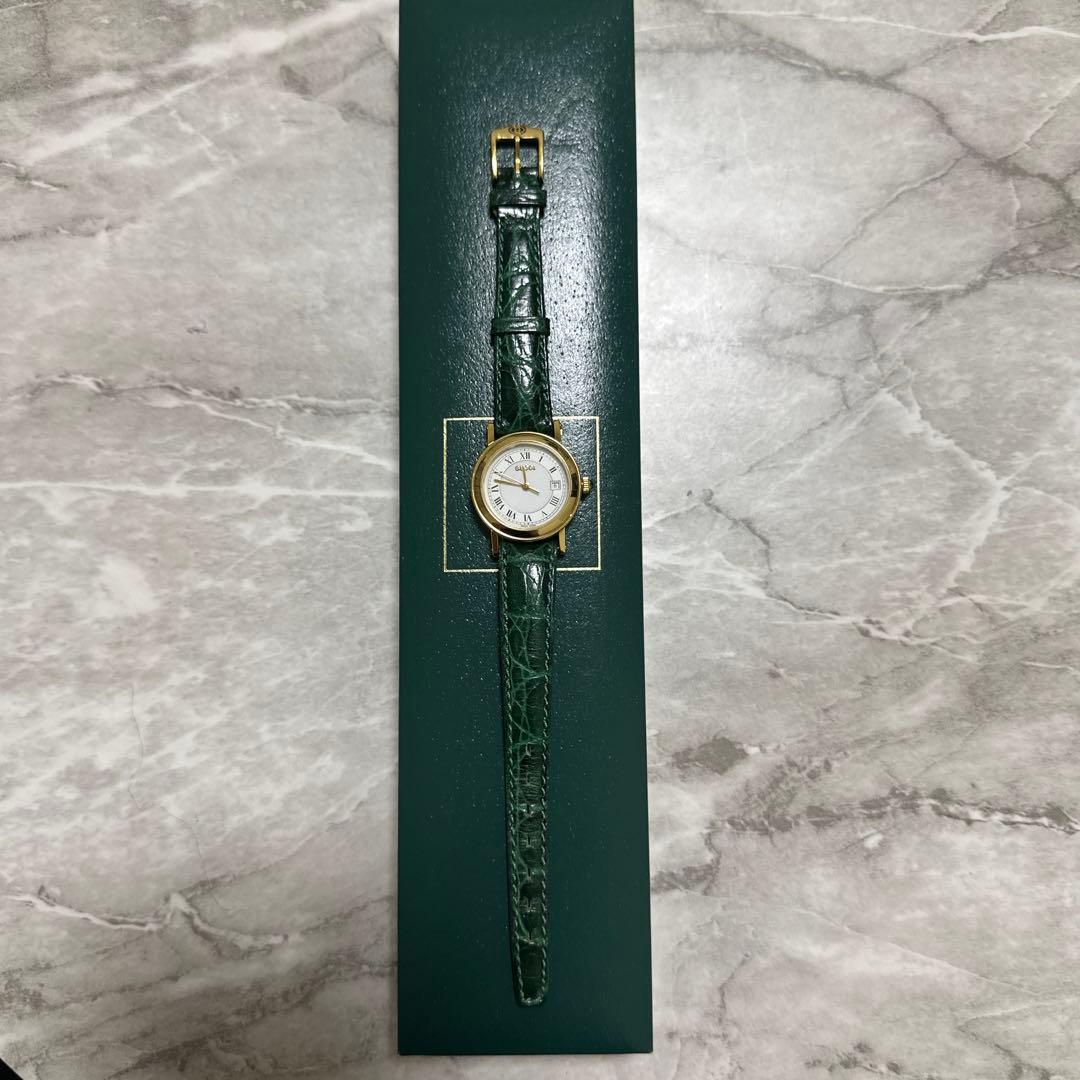 GUCCI グリーンレザー 腕時計(クォーツ)