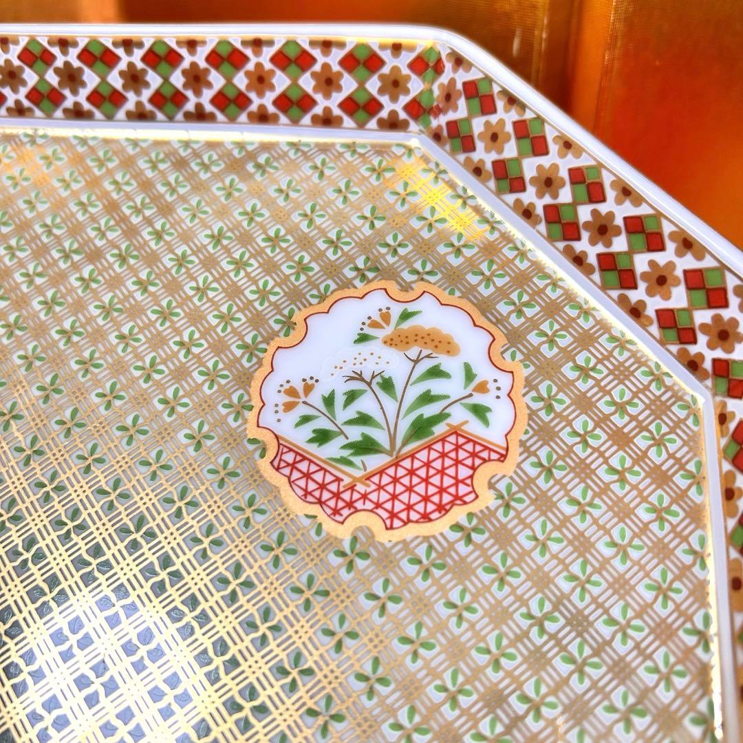 【未使用品】美濃焼　庫山窯　金彩狩衣　八角長盛大皿　オードブルプレート　廃盤品