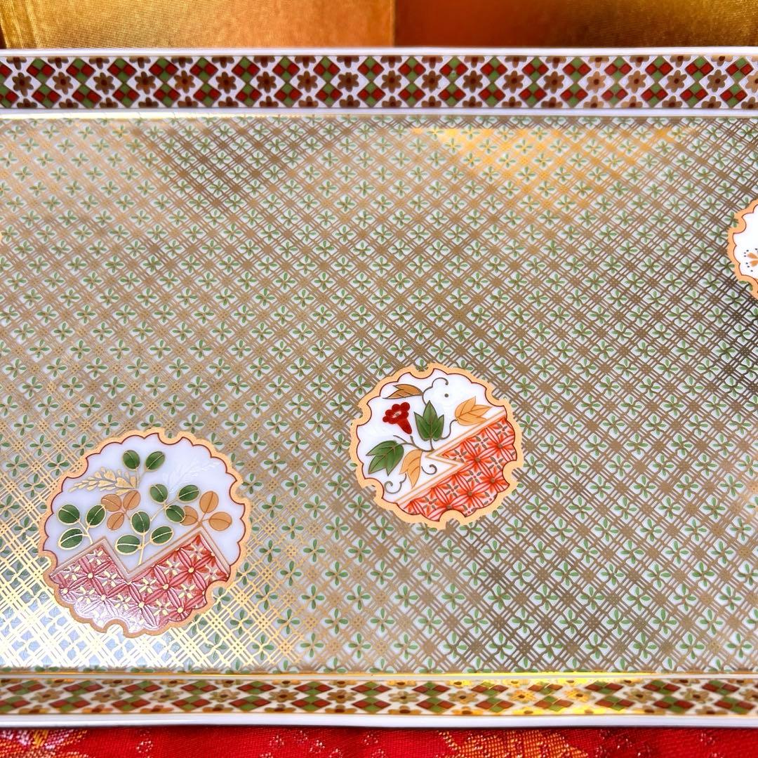 【未使用品】美濃焼　庫山窯　金彩狩衣　八角長盛大皿　オードブルプレート　廃盤品