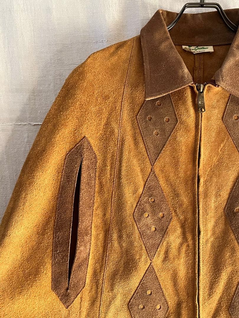 70s スエード レザー ケープ ジャケット