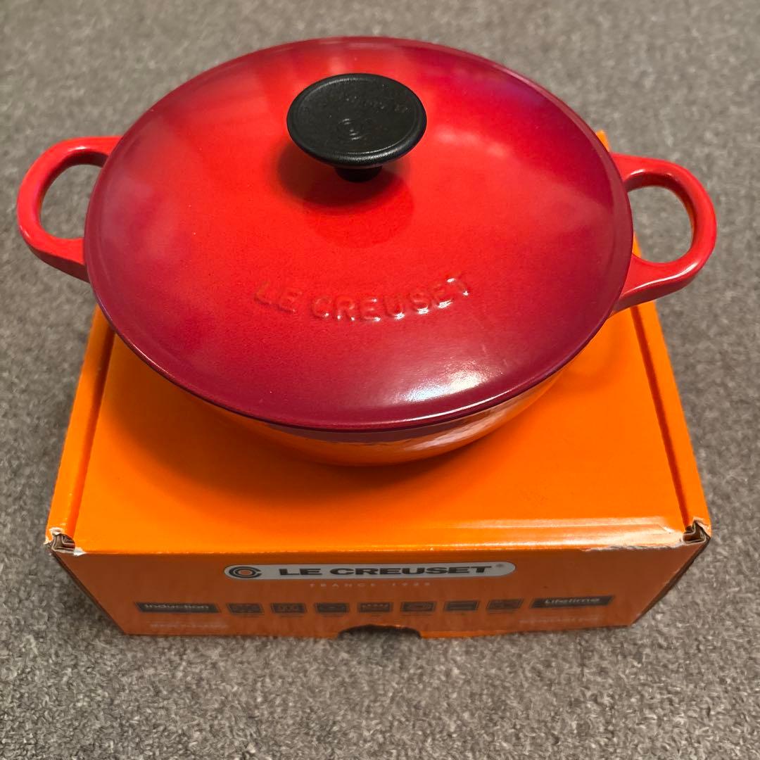 LE CREUSETルクルーゼ チェリーレッド　マルミット18センチ　　美品