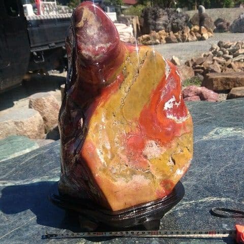 北海道産 錦紅石 庭石 鑑賞石 原石 パワーストーン 宝石 置物 オブジェ